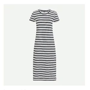 NWT JCrew tshirt dress in stripe navy large